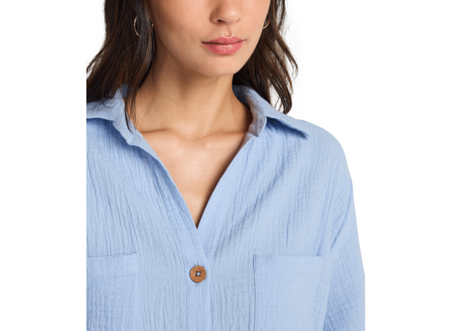 Billabong Swell Blouse Woven Top Twilight Blue