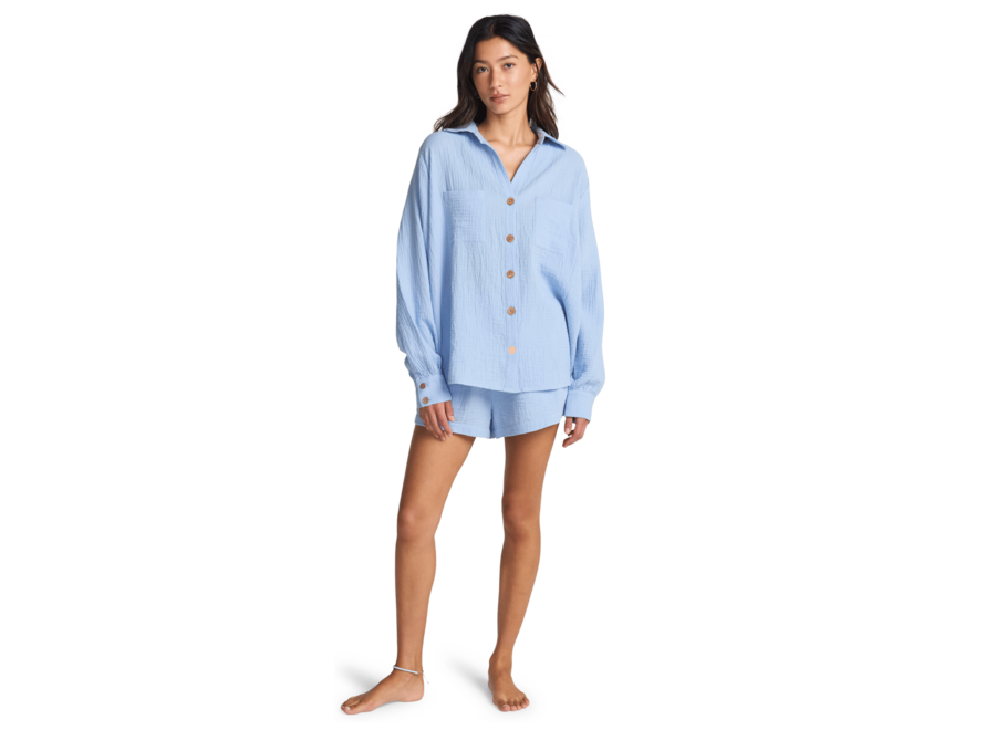 Billabong Swell Blouse Woven Top Twilight Blue