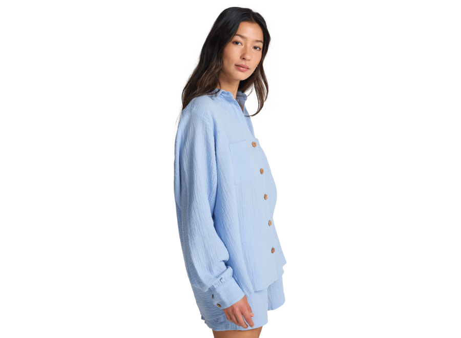 Billabong Swell Blouse Woven Top Twilight Blue