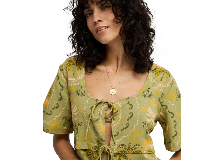 Billabong Totally Tropic Woven Top Cedar