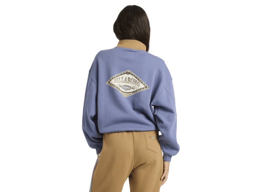 Billabong Wave Break Half Fleece Top Stone Blue