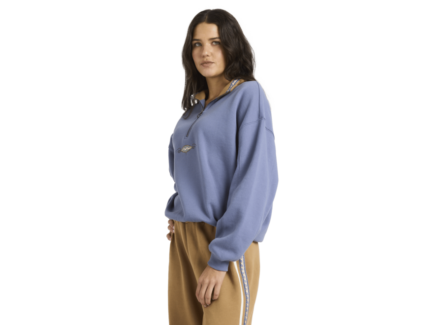 Billabong Wave Break Half Fleece Top Stone Blue