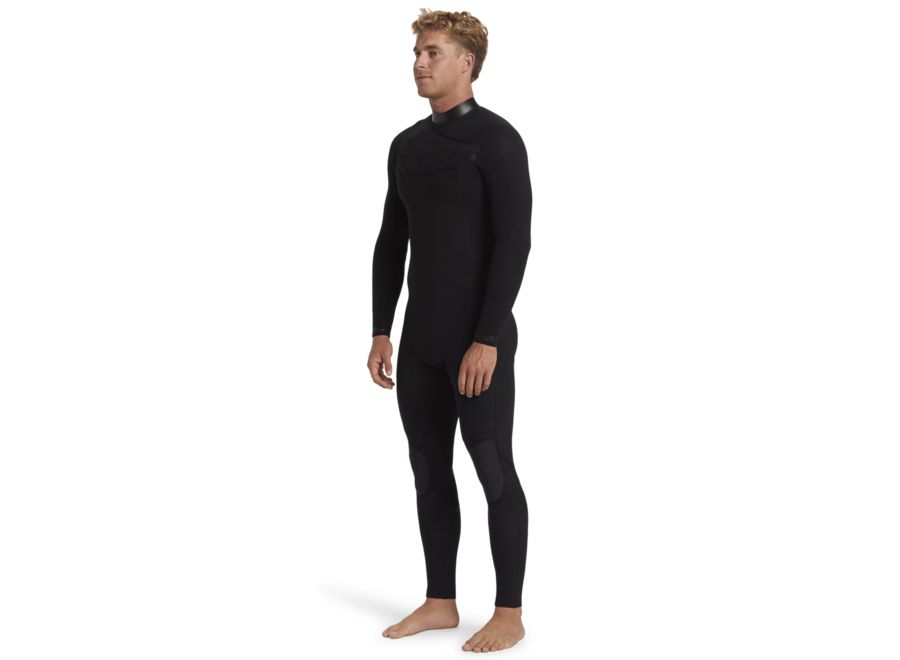 Billabong 4/3mm Revolution Natural Chest Zip Wetsuit Black Red