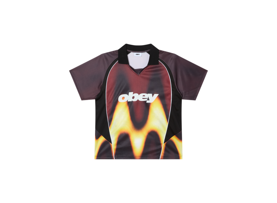Obey Blurred Soccer Jersey Burnt Red