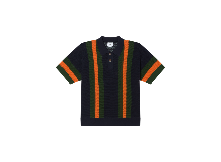 Obey Seth Polo Sweater Dark Navy Multi