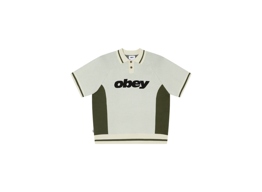 Obey Sport Polo Sweater Unbleached Multi