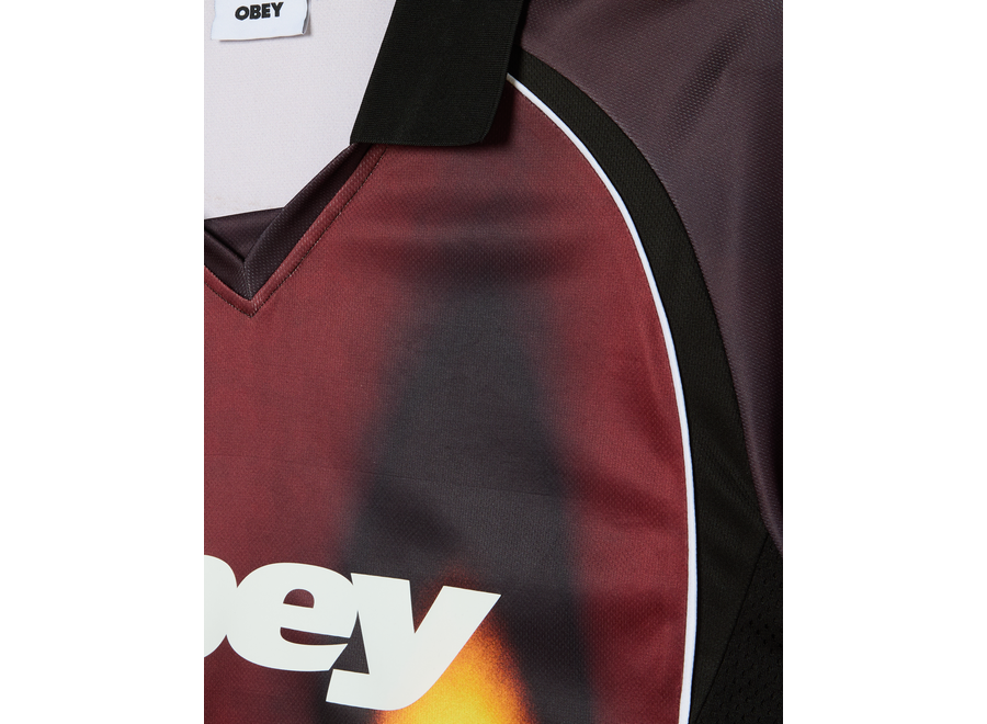 Obey Blurred Soccer Jersey Burnt Red
