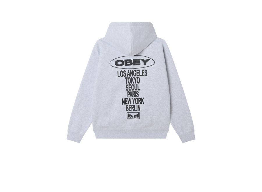 Obey Oval Cities Hood Ash Grey