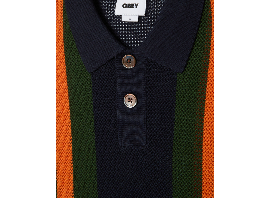 Obey Seth Polo Sweater Dark Navy Multi