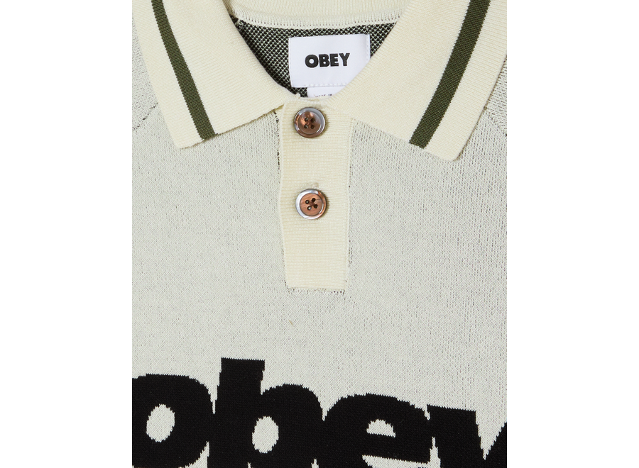 Obey Sport Polo Sweater Unbleached Multi