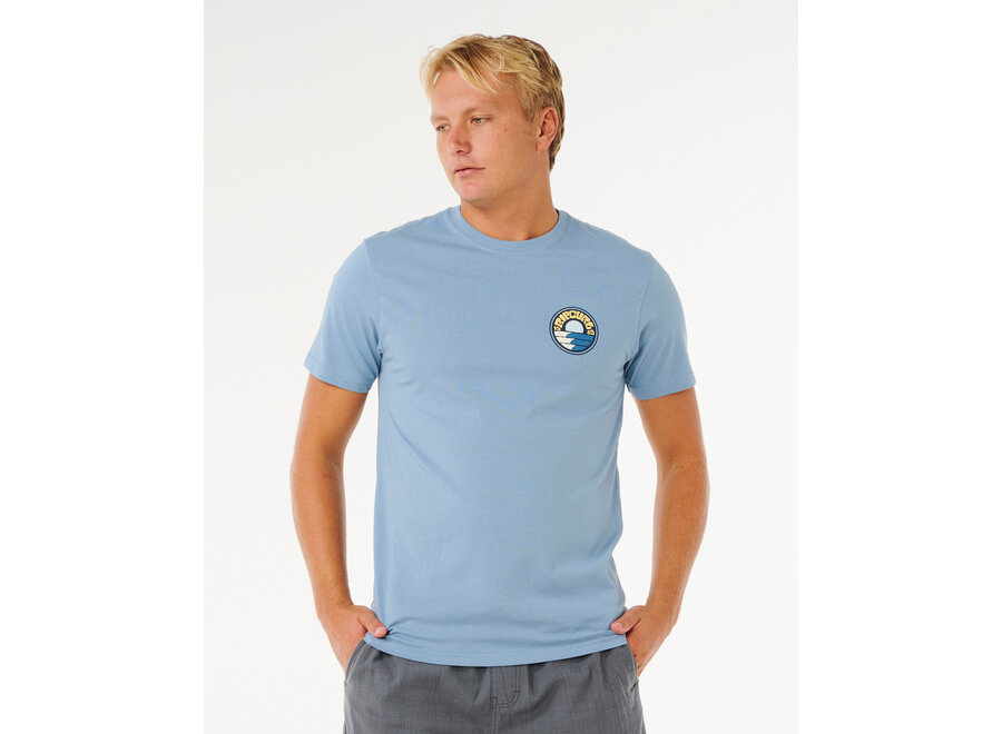 Rip Curl Pacific Rinse Stacked T-shirt Faded Denim