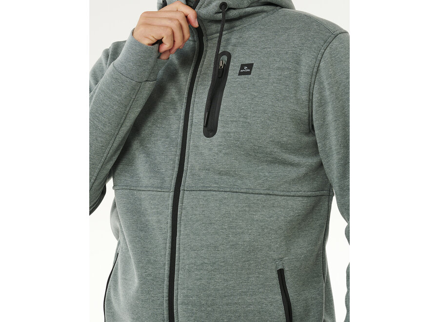 Rip Curl Departed Bonded Dwr Zip Thru Moss