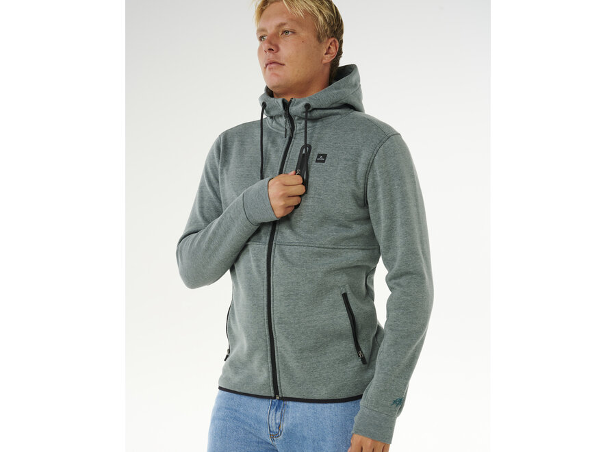 Rip Curl Departed Bonded Dwr Zip Thru Moss
