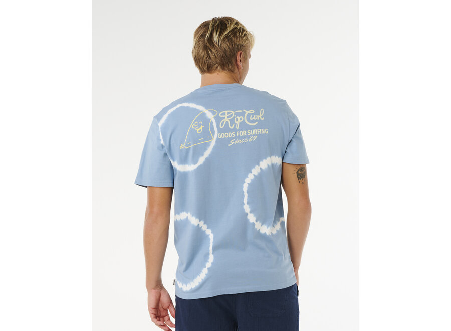 Rip Curl Pacific Rinse Fin T-shirt Faded Denim