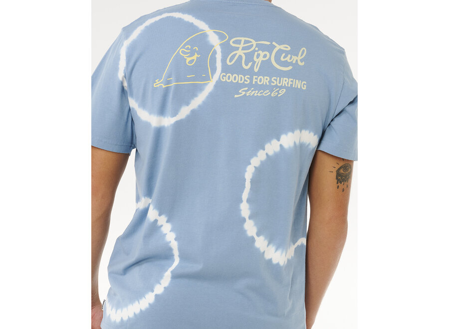 Rip Curl Pacific Rinse Fin T-shirt Faded Denim