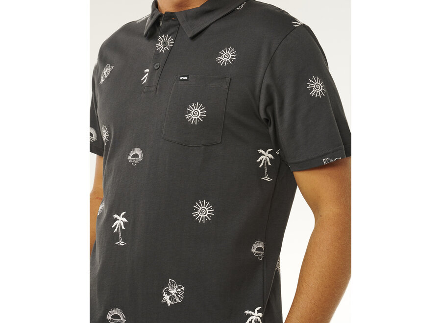 Rip Curl Sessions Polo Washed Black