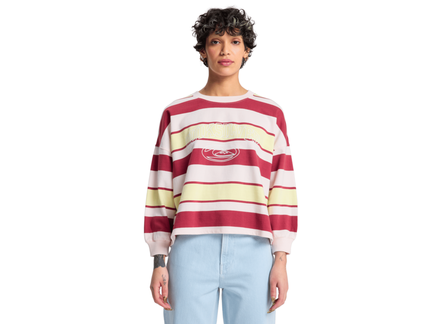 Bright Fleece Crew Neck Burnt Stripe
