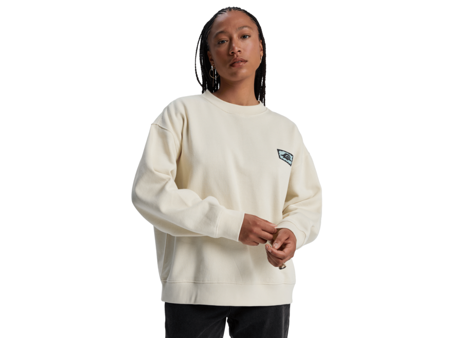 Quiksilver Womens Standard Fleece Crew Neck Bone