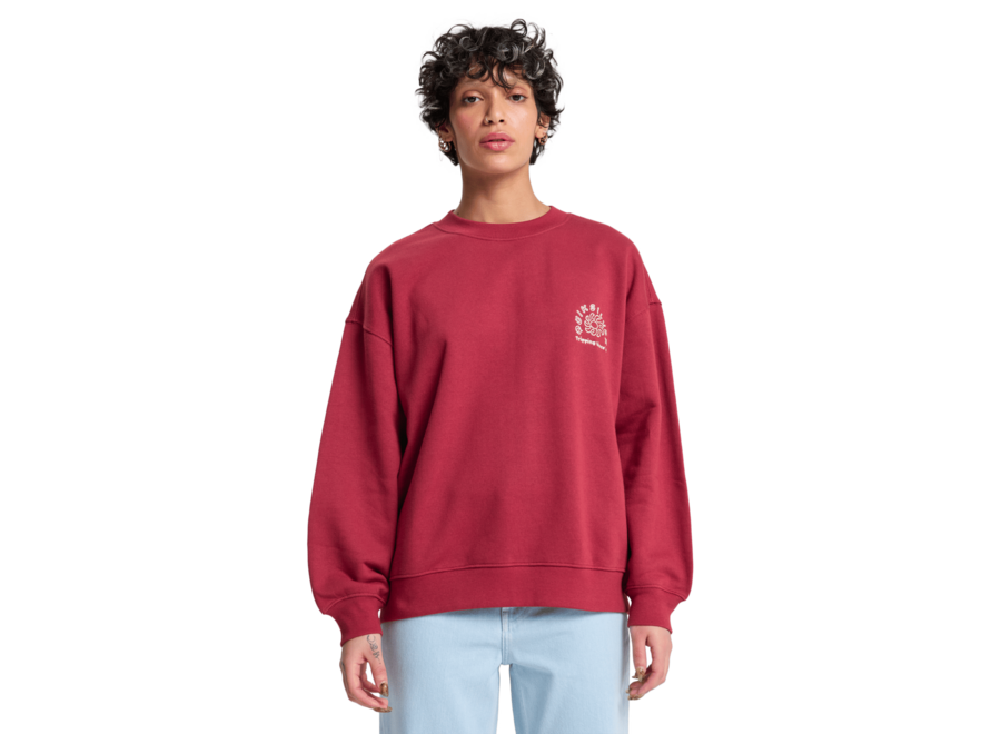 Quiksilver Womens Standard Fleece Crew Neck Burnt Russet