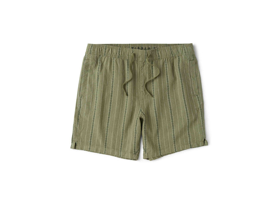 Grad Stripe 17" Elastic Linen Walkshort Sage