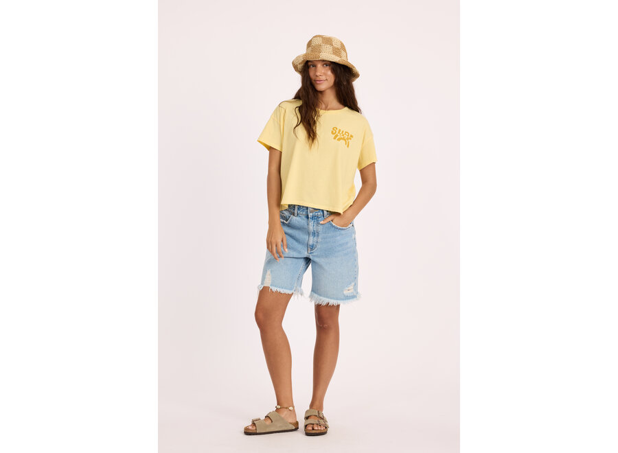 Sisstrevolution Daybreak Crop S/S Knit T-shirt Seein Citron
