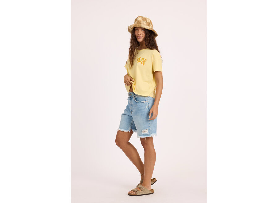 Sisstrevolution Daybreak Crop S/S Knit T-shirt Seein Citron