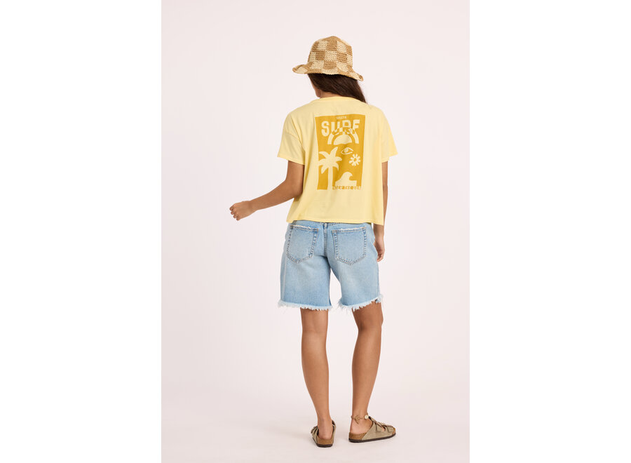 Sisstrevolution Daybreak Crop S/S Knit T-shirt Seein Citron