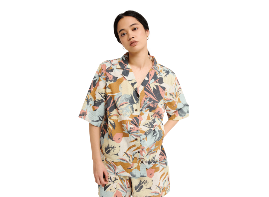 Quiksilver Womens Ludden Shirt Top Garden Glade Interact Floral