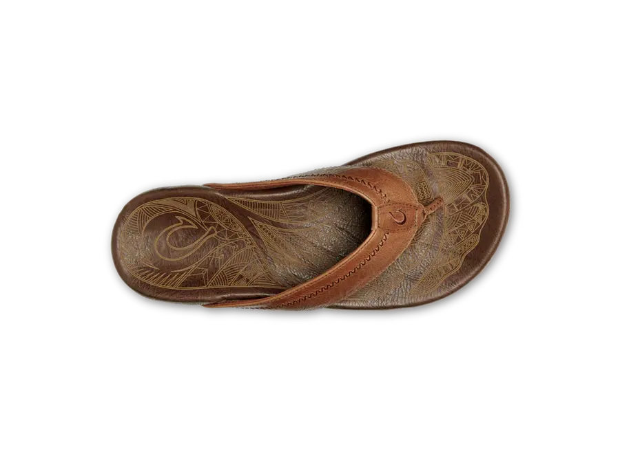 OluKai Hiapo Heren Slipper Rum/Dark Wood