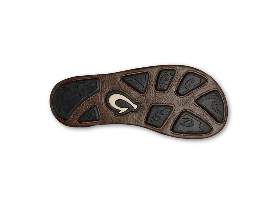 OluKai Hiapo Heren Slipper Rum/Dark Wood