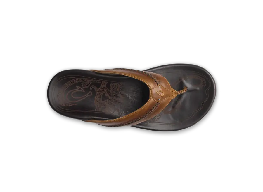 OluKai Mea Ola Heren Slipper Tan/Dark Java