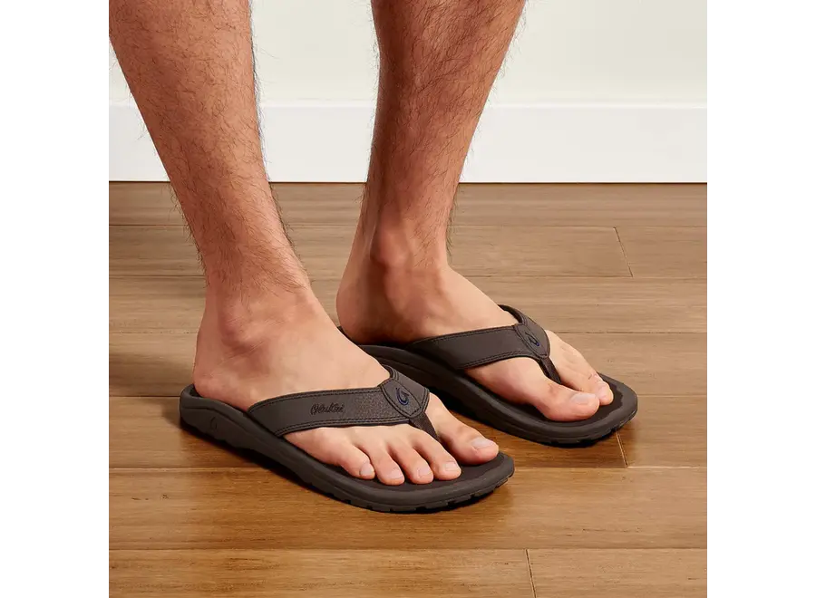 OluKai Ohana Heren Slipper Dark Wood/Dark Wood