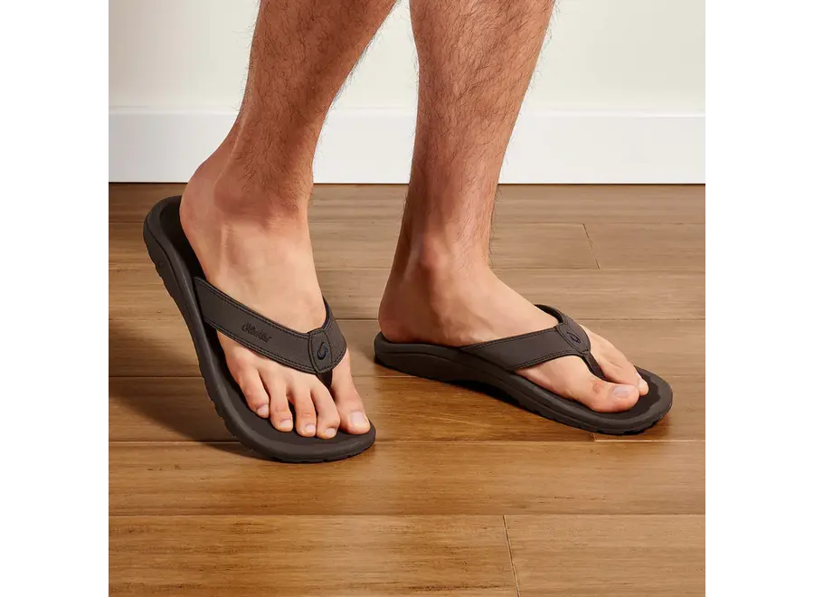 OluKai Ohana Heren Slipper Dark Wood/Dark Wood