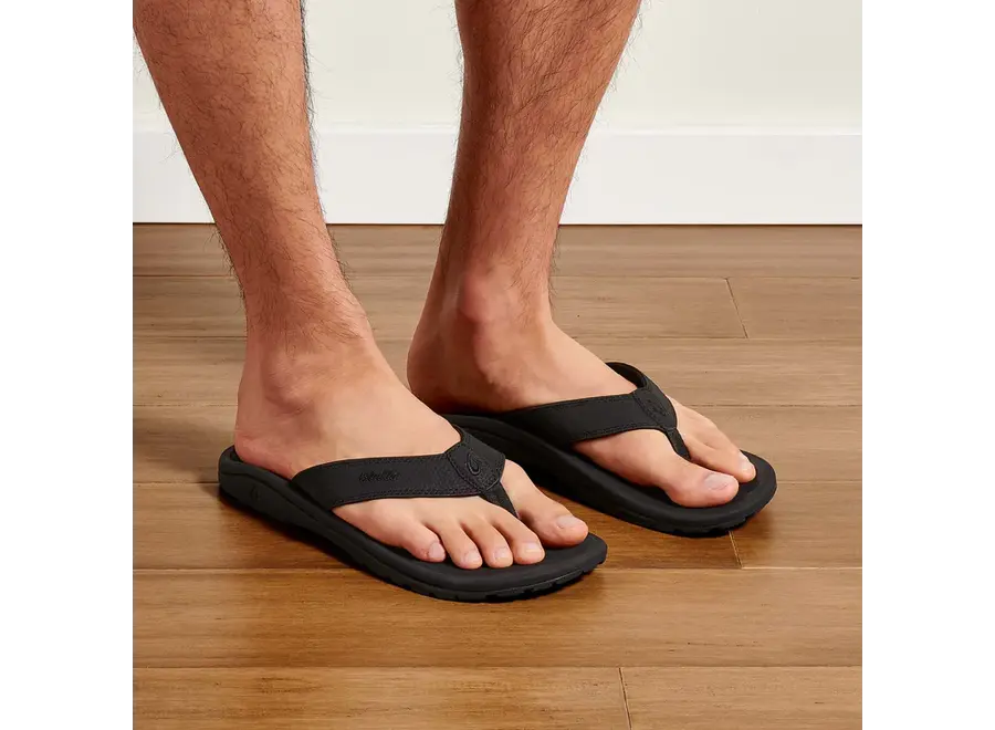 OluKai Ohana Heren Slipper Black/Black