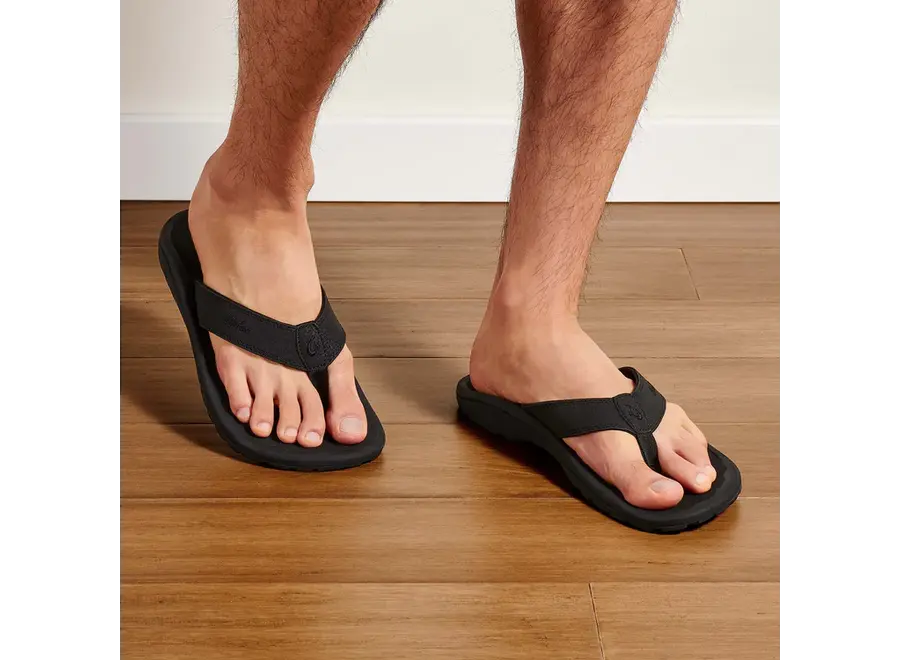 OluKai Ohana Heren Slipper Black/Black