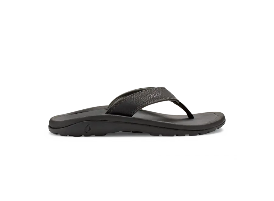 OluKai Ohana Heren Slipper Black/Dark Shadow