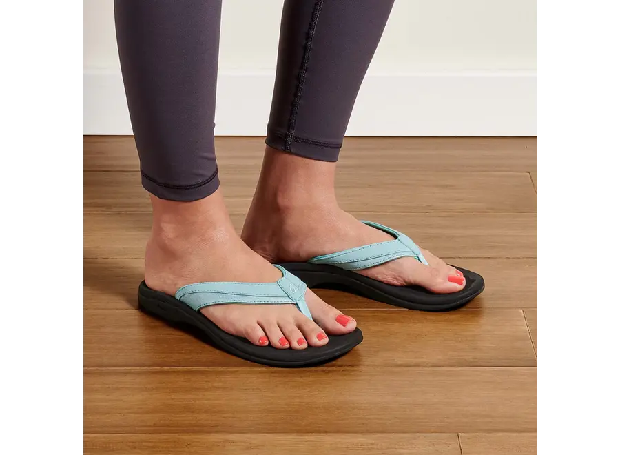 OluKai Ohana Dames Slipper Sea Glass/Black