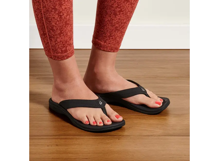 OluKai Ohana Dames Slipper Black/Black
