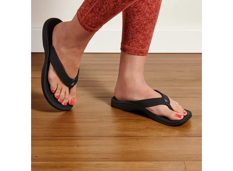 OluKai Ohana Dames Slipper Black/Black