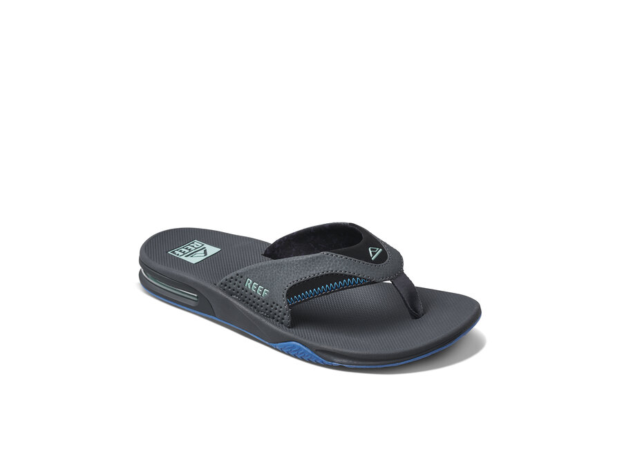 Reef Fanning Slipper Gun Metal/Ocean