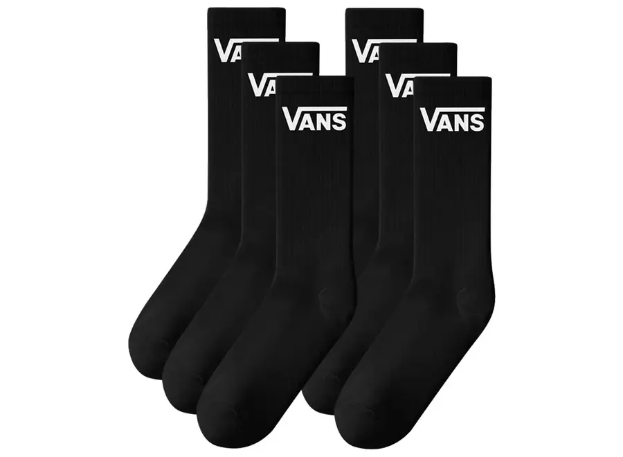 Vans Classic Crew Socks Black 6-Pack