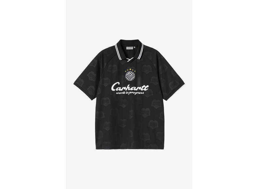 Carhartt WIP S/S Terrace Football T-Shirt Heart Train Jacquard, Black