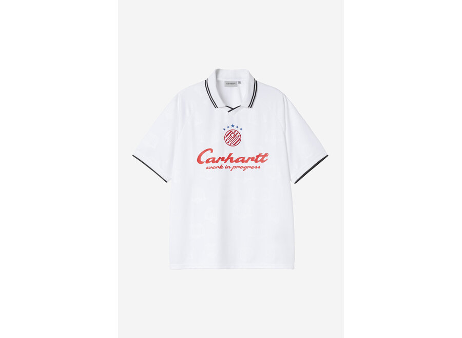 Carhartt WIP S/S Terrace Football T-Shirt Heart Train Jacquard, White