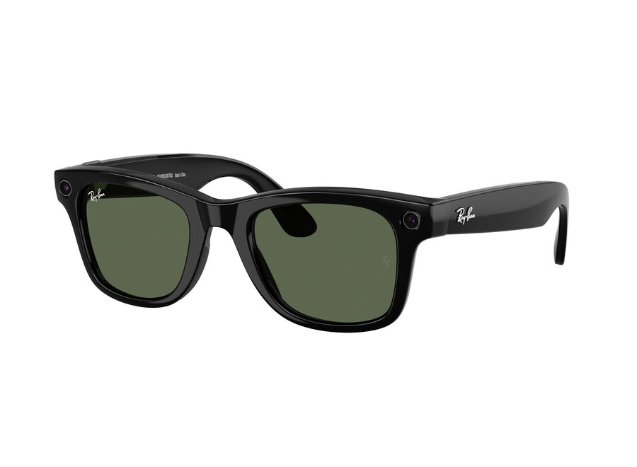 Meta Wayfarer Shiny Black / Green