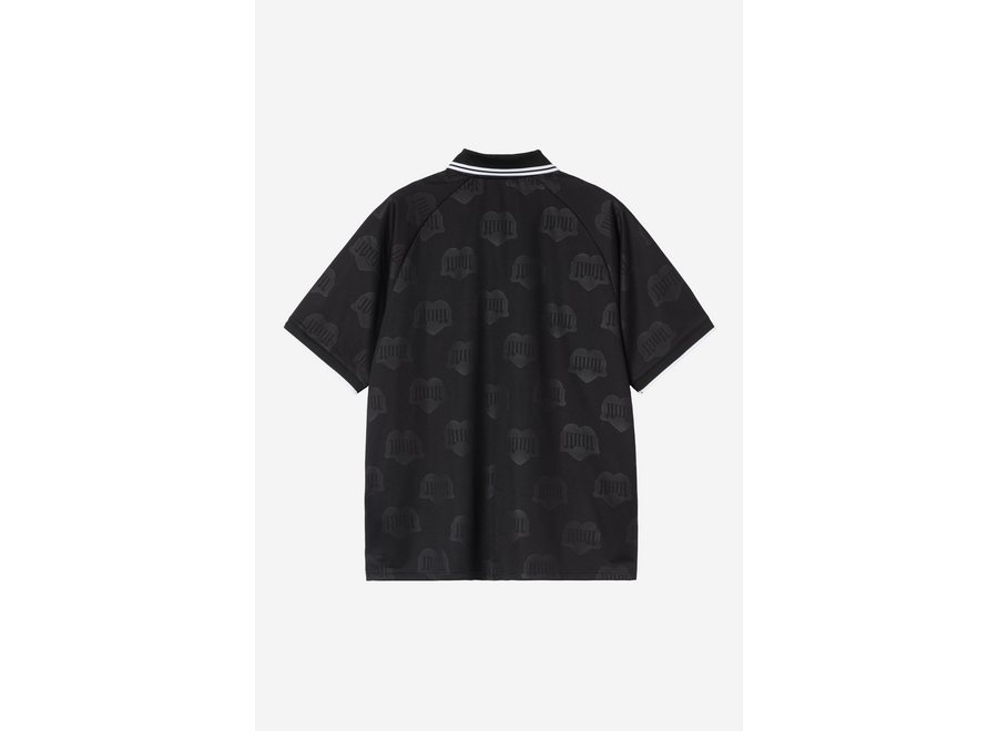 Carhartt WIP S/S Terrace Football T-Shirt Heart Train Jacquard, Black