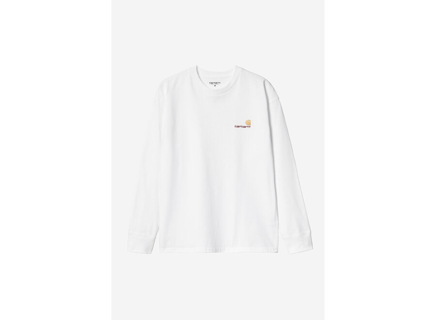 L/S American Script T-Shirt White