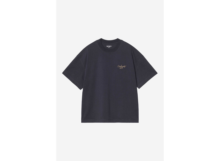 Carhartt WIP S/S Signature Script T-Shirt Dark Navy / Wip Dusty H