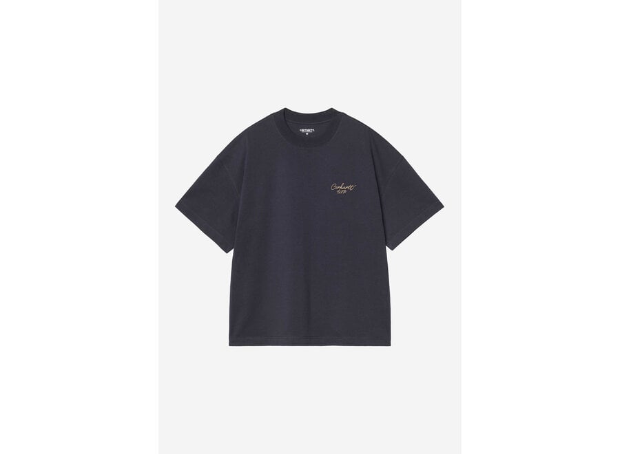 S/S Signature Script T-Shirt Dark Navy / Wip Dusty H