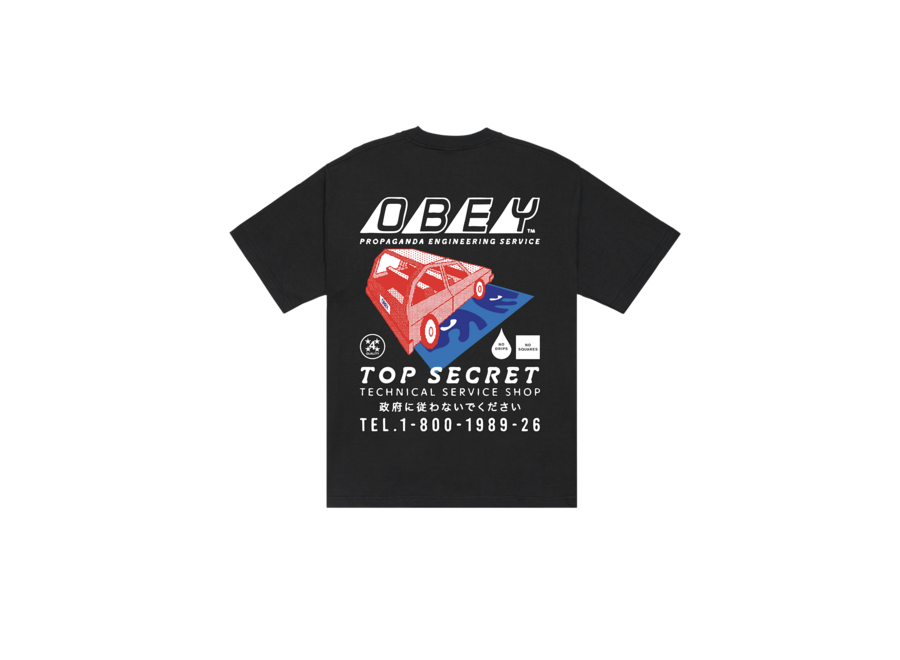 Obey Top Secret T-shirt Vintage Black