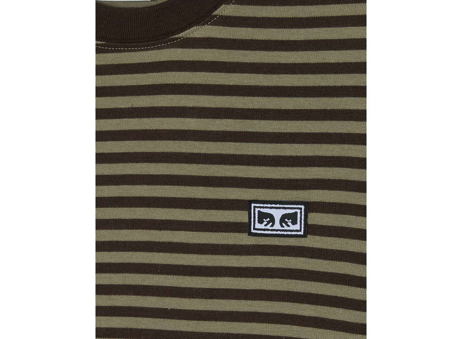 Obey Established Works Eyes Stripe LS Black Olive Multi